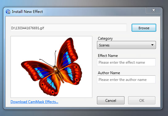 "Install New Effect" dialog